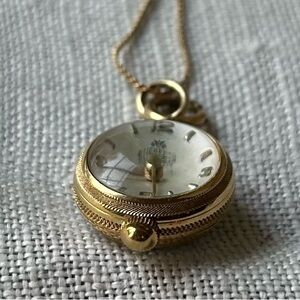Vintage Bucherer Skeleton Bubble Watch Necklace